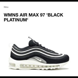 Nike women's air max 97 black and platinum size 9.5
